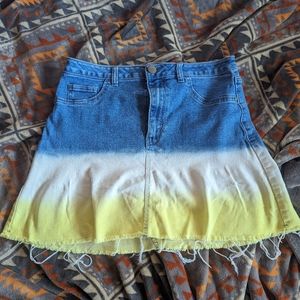 Neon Jean Skirt